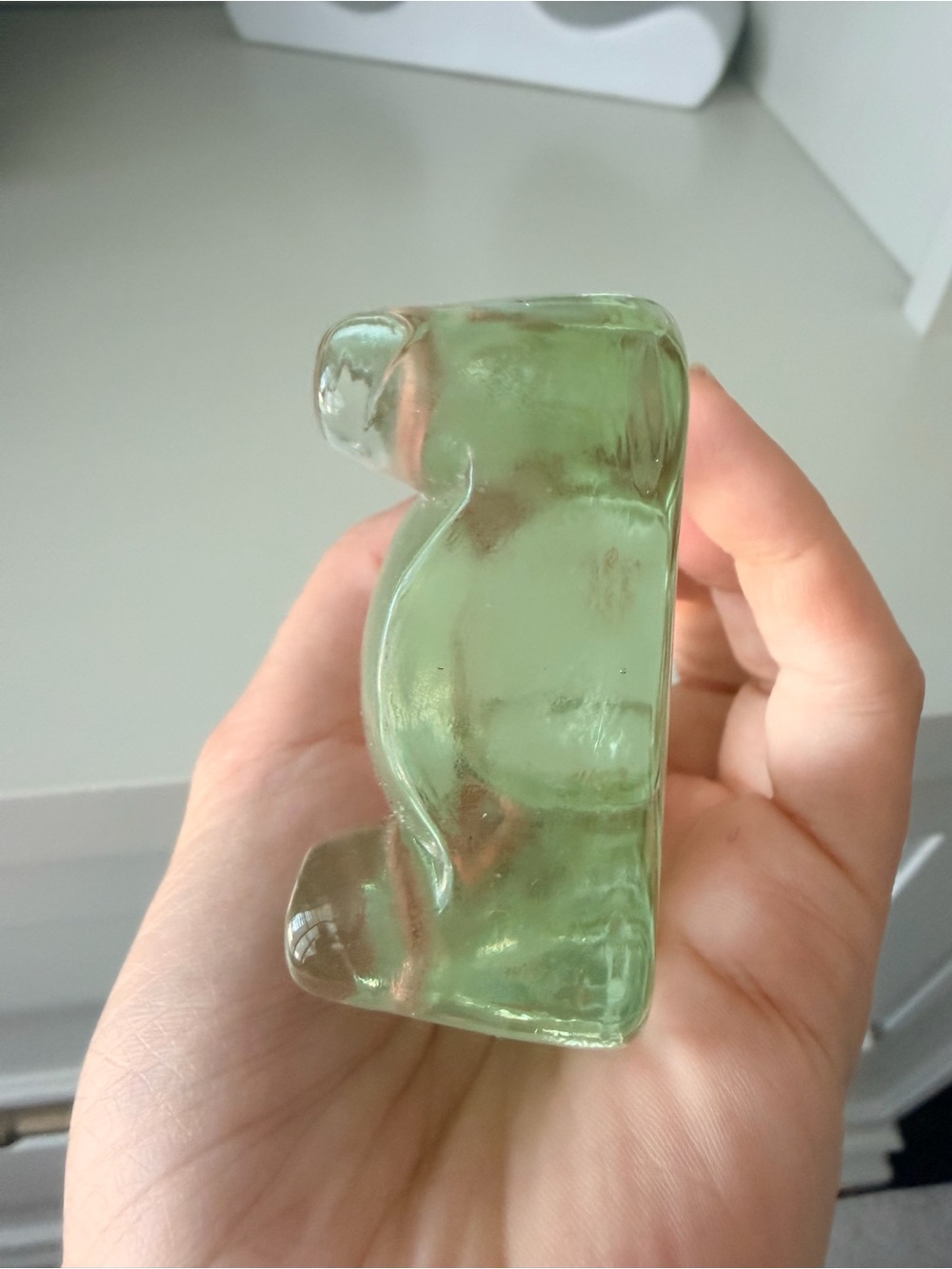 Vintage Teddy Bear Glass Clear Heavy Paper weight Decorative Home Decor - Picture 4 of 8